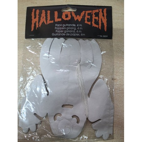 Festone di carta con fantasmini bianchi Halloween