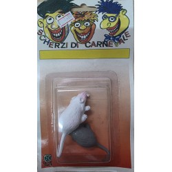 coppia 2 topi plastica finti - scherzo di carnevale